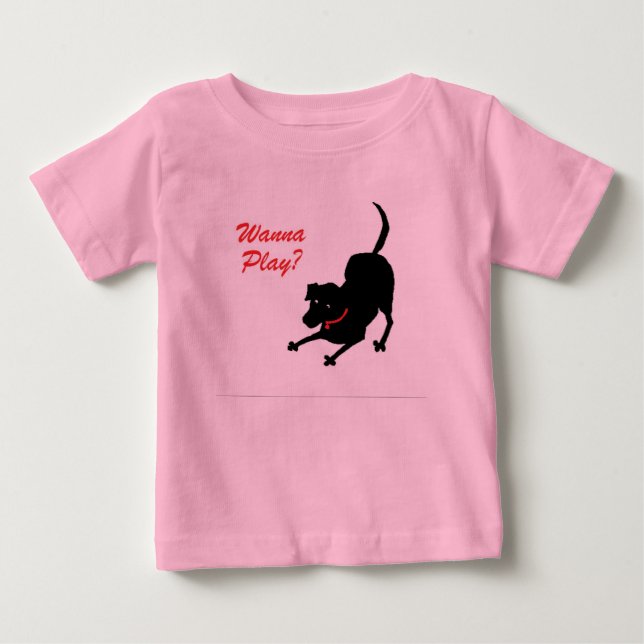 T-shirt Pour Bébé Voulez jouer la chemise (Devant)