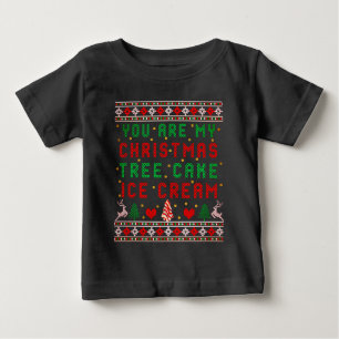 T-shirt Pour Bébé Vous êtes Mon Noël Arbre Gâteau Crème de glace Noë