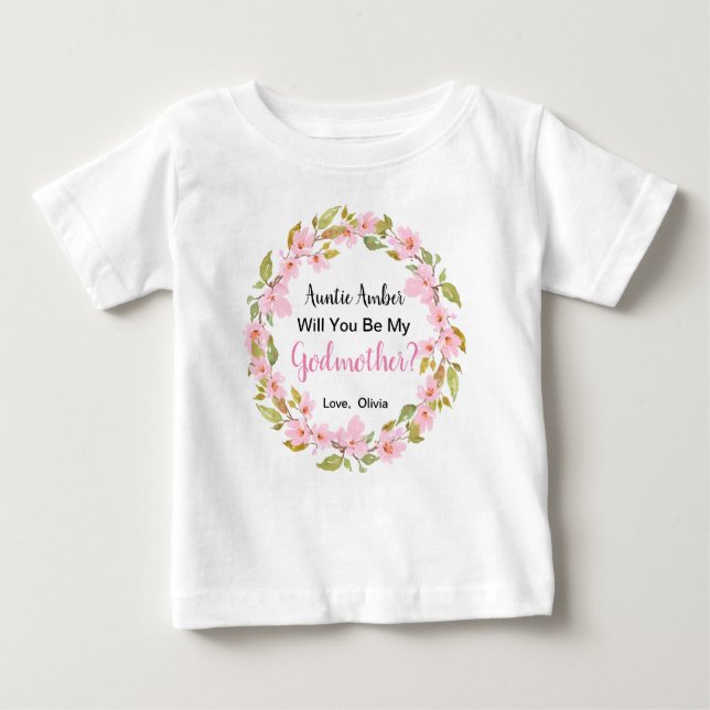 T-shirt Pour Bébé Vous serez ma proposition de marraine sur le (Devant)