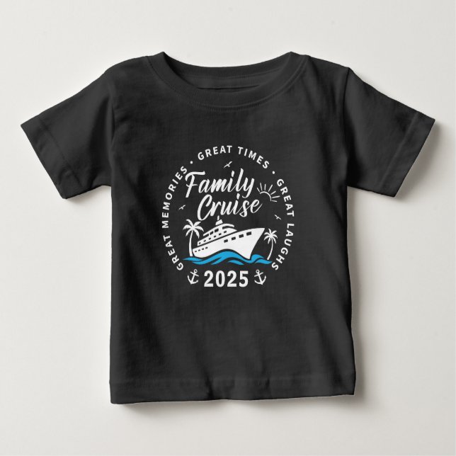 T-shirt Pour Bébé Voyage de croisière sur mesure en famille (Devant)