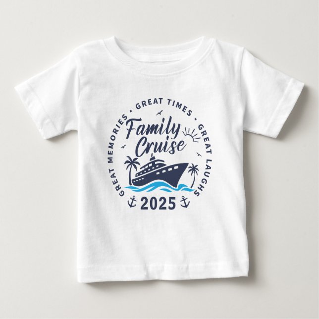 T-shirt Pour Bébé Voyage de croisière sur mesure en famille (Devant)