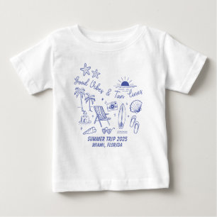 T-shirt Pour Bébé Voyage de Famille Personnalisé à la Plage en Été T