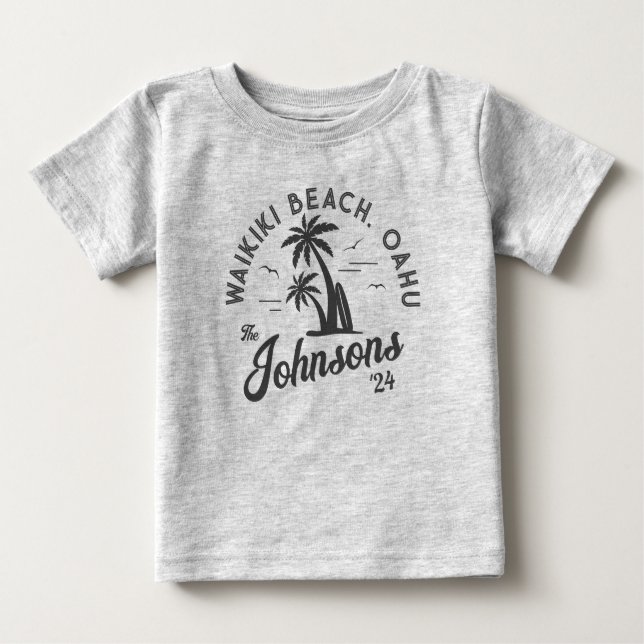 T-shirt Pour Bébé Voyage en famille sur mesure Summer Beach Group Tr (Devant)