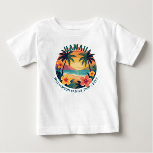 T-shirt Pour Bébé Voyage familial de vacances tropicales rétro à Haw