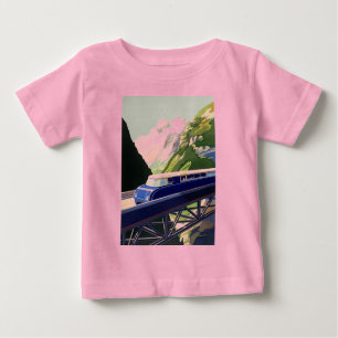 T-shirt Pour Bébé Voyage ferroviaire en Europe vintage