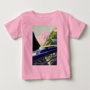 T-shirt Pour Bébé Voyage ferroviaire vintage en Europe