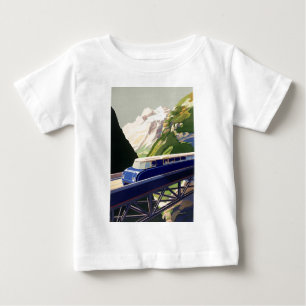 T-shirt Pour Bébé Voyage ferroviaire vintage en Europe
