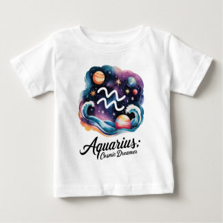 T-shirt Pour Bébé Voyant d'aquarelle Aquarius Cosmique Dreamer SIGNE