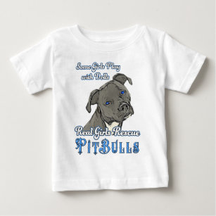 T-shirt Pour Bébé Vrais pitbulls de délivrance de filles