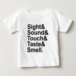 T-shirt Pour Bébé Vue Ouïe Toucher Goût Odorat Cinq Sens
