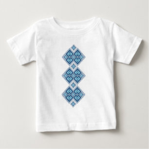 T-shirt Pour Bébé Vyshyvanka ukrainien de bleu de broderie