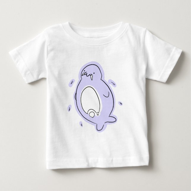 T-shirt Pour Bébé Walrus pourpre (Devant)