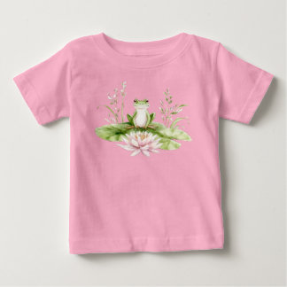 T-shirt Pour Bébé Watercolor Green Frog 