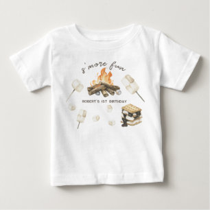 T-shirt Pour Bébé Watercolor S'more Camping fire 2e anniversaire