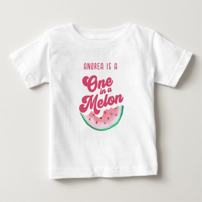 T-shirt Pour Bébé Watermelon One dans un Melon Retro Premier anniver (Devant)