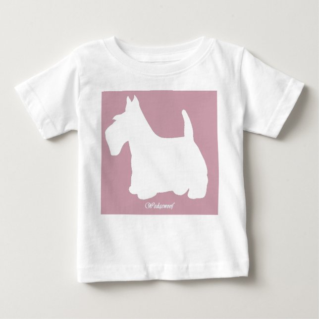 T-shirt Pour Bébé Wedgewof Scottish Terrier Pink (Devant)