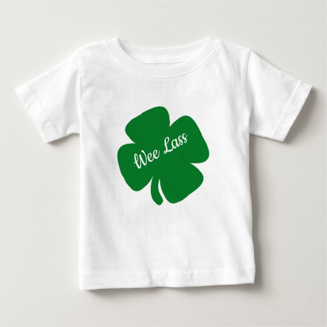 T-shirt Pour Bébé Wee Lass St Patrick's Day (Devant)