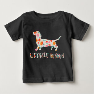 T-shirt Pour Bébé Weenie Mama Dachshund floral
