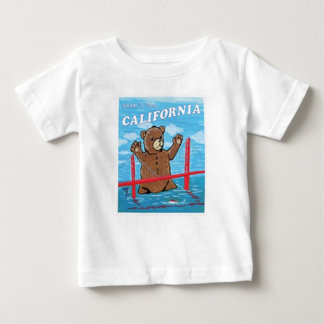 T-shirt Pour Bébé Welcome To Sunny California Giant Teddy Bear (Devant)