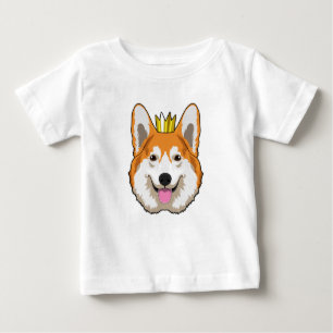 T-shirt Pour Bébé Welsh corgi with Crown
