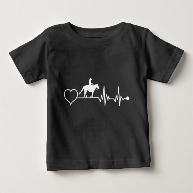 T-shirt Pour Bébé Western riding heartbeat for cowboy riders (Devant)