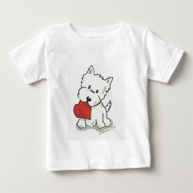 T-shirt Pour Bébé Westie avec le coeur (Devant)