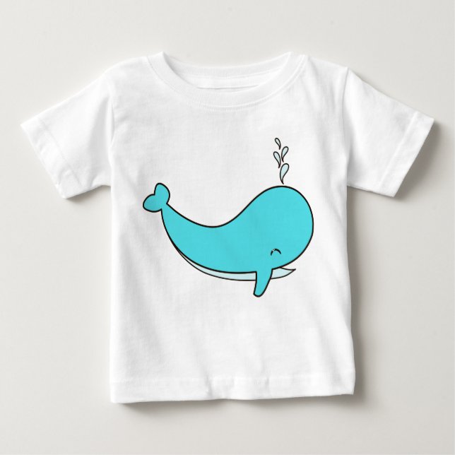 T-shirt Pour Bébé Whale, Sea, Water (Devant)