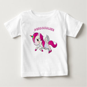 T-shirt Pour Bébé Whimsicle Flying Unicorn Pegasus Rainbow Horn