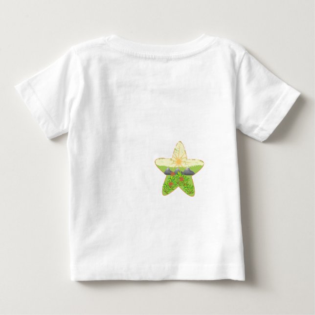 T-shirt Pour Bébé white t  shirt  printed with nature (Dos)