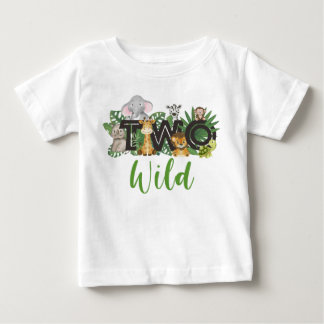 T-shirt Pour Bébé Wild One 2e anniversaire safari Party Toddler Todd