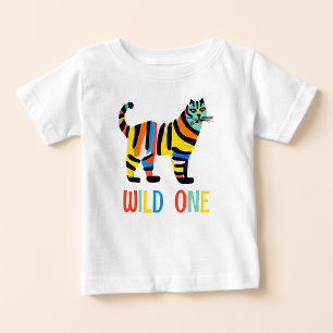 T-shirt Pour Bébé Wild One adorable Tigre coloré Anniversaire