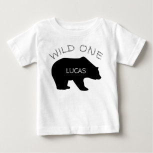 T-shirt Pour Bébé Wild One Bear Woodland 1er anniversaire
