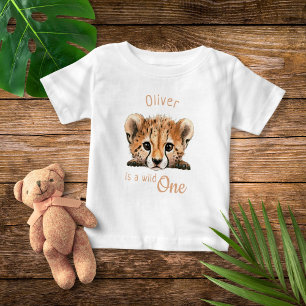 T-shirt Pour Bébé Wild One Bébé Guépard Mignon Personnalisé 