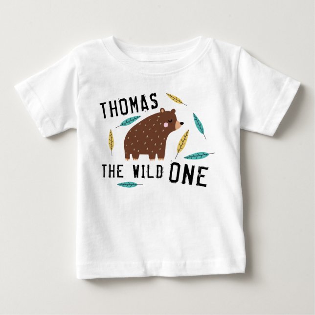 T-shirt Pour Bébé Wild One First Birthday Boy (Devant)