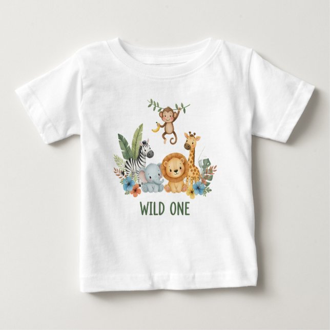 T-shirt Pour Bébé Wild One - Jungle Animals (Devant)
