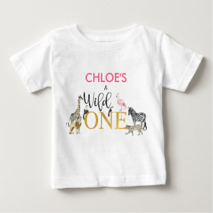 T-shirt Pour Bébé Wild One Safari Animaux 1er anniversaire Baby T-sh