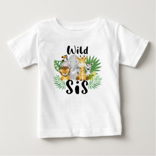 T-shirt Pour Bébé Wild One SiS Boy 1er Anniversaire Jungle Safari