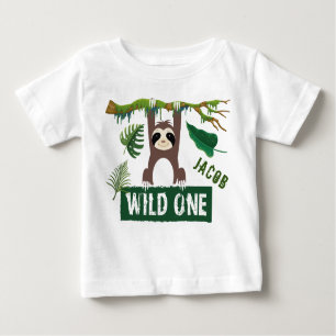 T-shirt Pour Bébé Wild One Sloth 1er Anniversaire