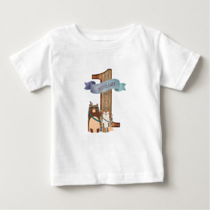 T-shirt Pour Bébé Wild One Woodland Animaux Partyware personnalisabl