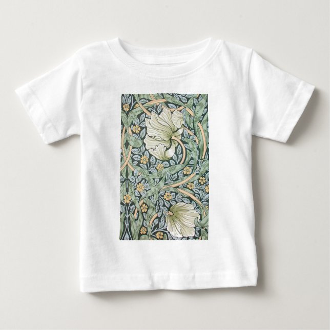 T-shirt Pour Bébé William Morris Pimpernel Fond d'écran floral (Devant)