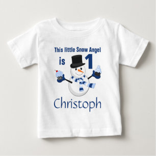 T-shirt Pour Bébé Winter Wonderland Snowman Premier anniversaire