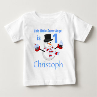 T-shirt Pour Bébé Winter Wonderland Snowman Premier anniversaire
