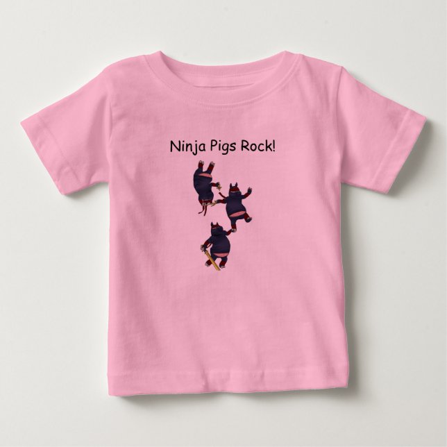 T-shirt Pour Bébé Wizard101 Ninja Pigs Rock Onesee (Devant)