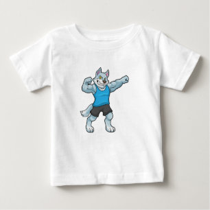 T-shirt Pour Bébé Wolf comme Bodybuilder avec les gros bras supérieu