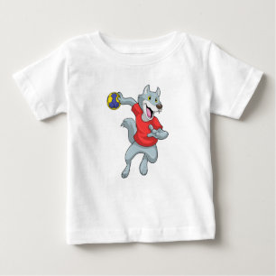 T-shirt Pour Bébé Wolf comme joueur de handball avec Handball