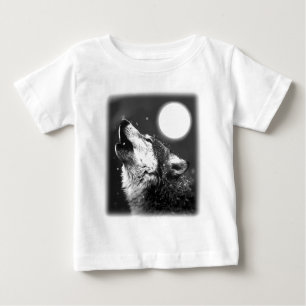 T-shirt Pour Bébé Wolf Howling à Moon