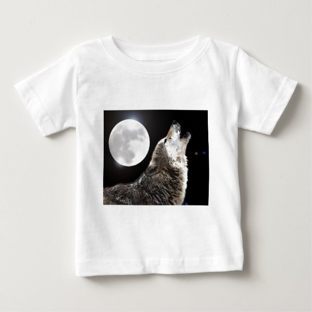 T-shirt Pour Bébé Wolf & Moon (Devant)