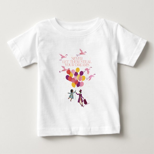 T-shirt Pour Bébé Wonka "Ne les laissez jamais voler vos rêves" (Devant)