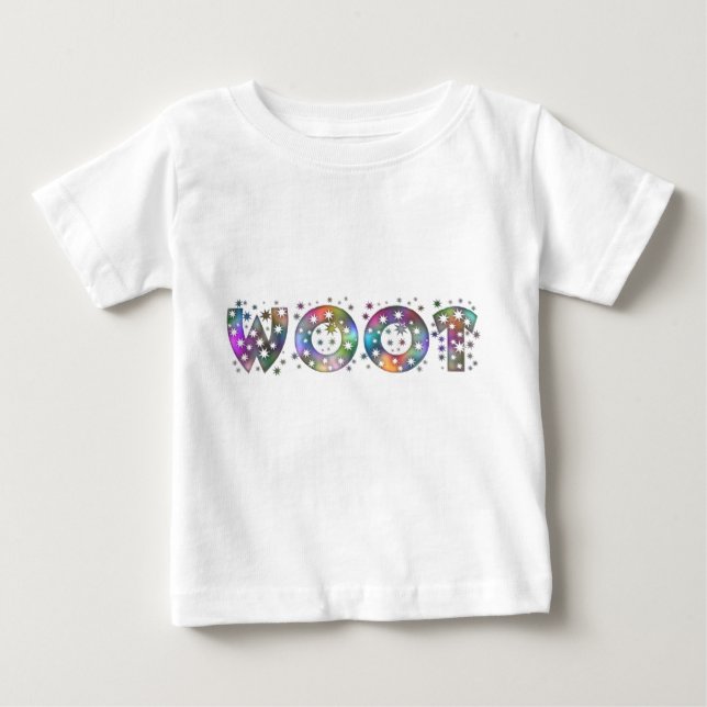 T-shirt Pour Bébé Woot ! - Police de parties scintillantes (Devant)