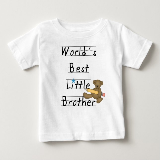 T-shirt Pour Bébé World Best Little Brother (Devant)